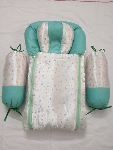 5-Piece Baby Nest Set with Bolster Pillows & Head Support