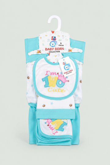 Newborn Baby Starter Set (5 Pcs) – Blue