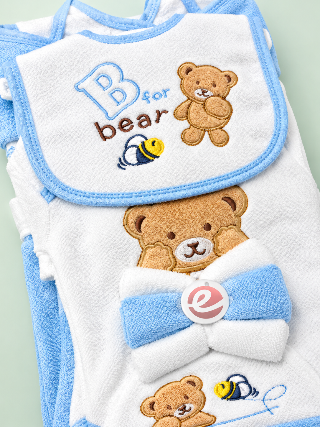 10 Pcs Winter Newborn Starter Set – Blue Teddy Bear Design