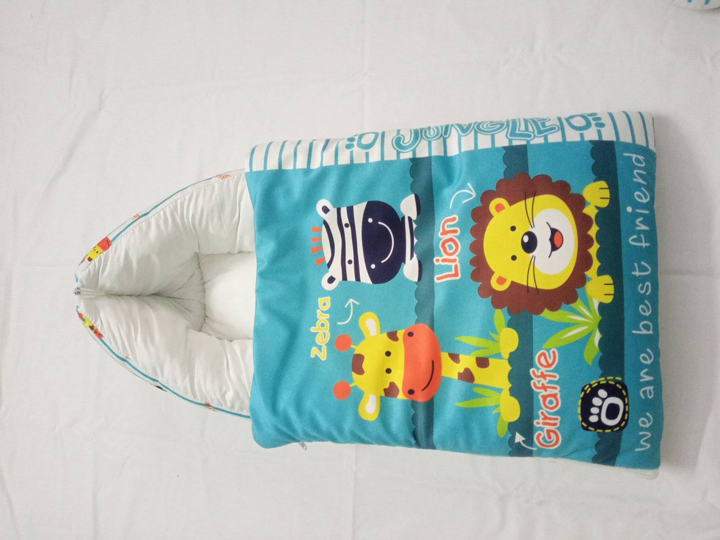 Jungle Animals Baby Sleeping Bag | Zebra Lion Giraffe Print