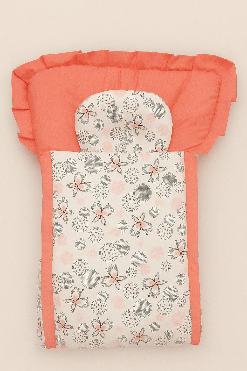 Carry Nest - Butterfly Design - Peach & White