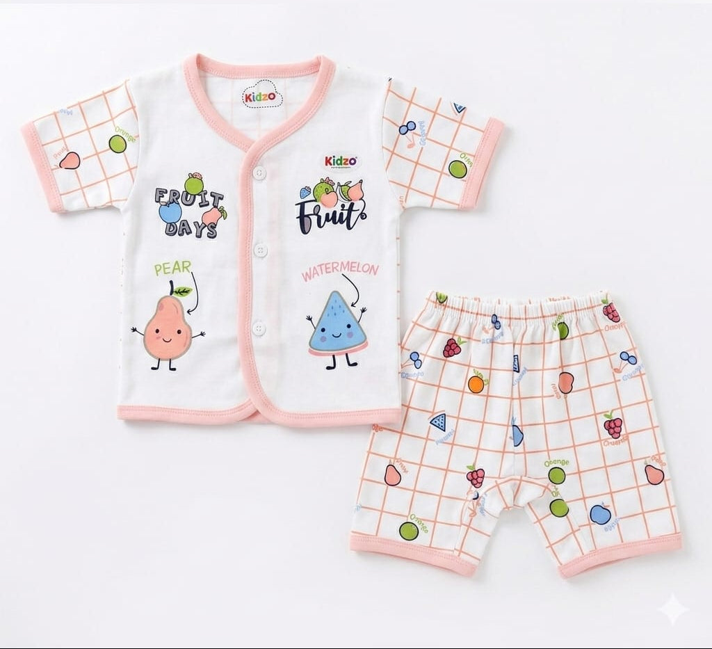 Jhabla & Shorts Set - Friends Design - Peach