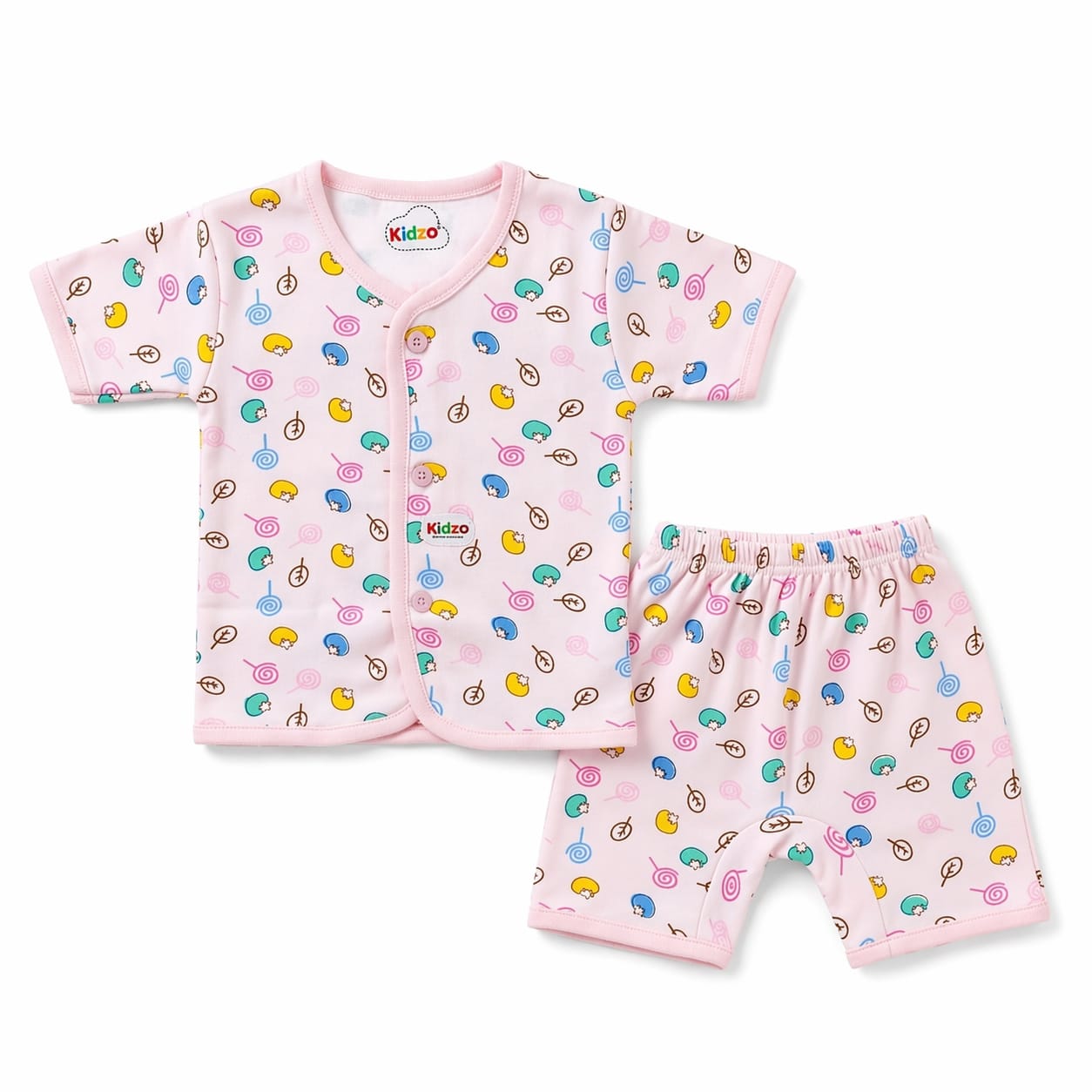 Jhabla & Shorts Set - Candies Design - Pink