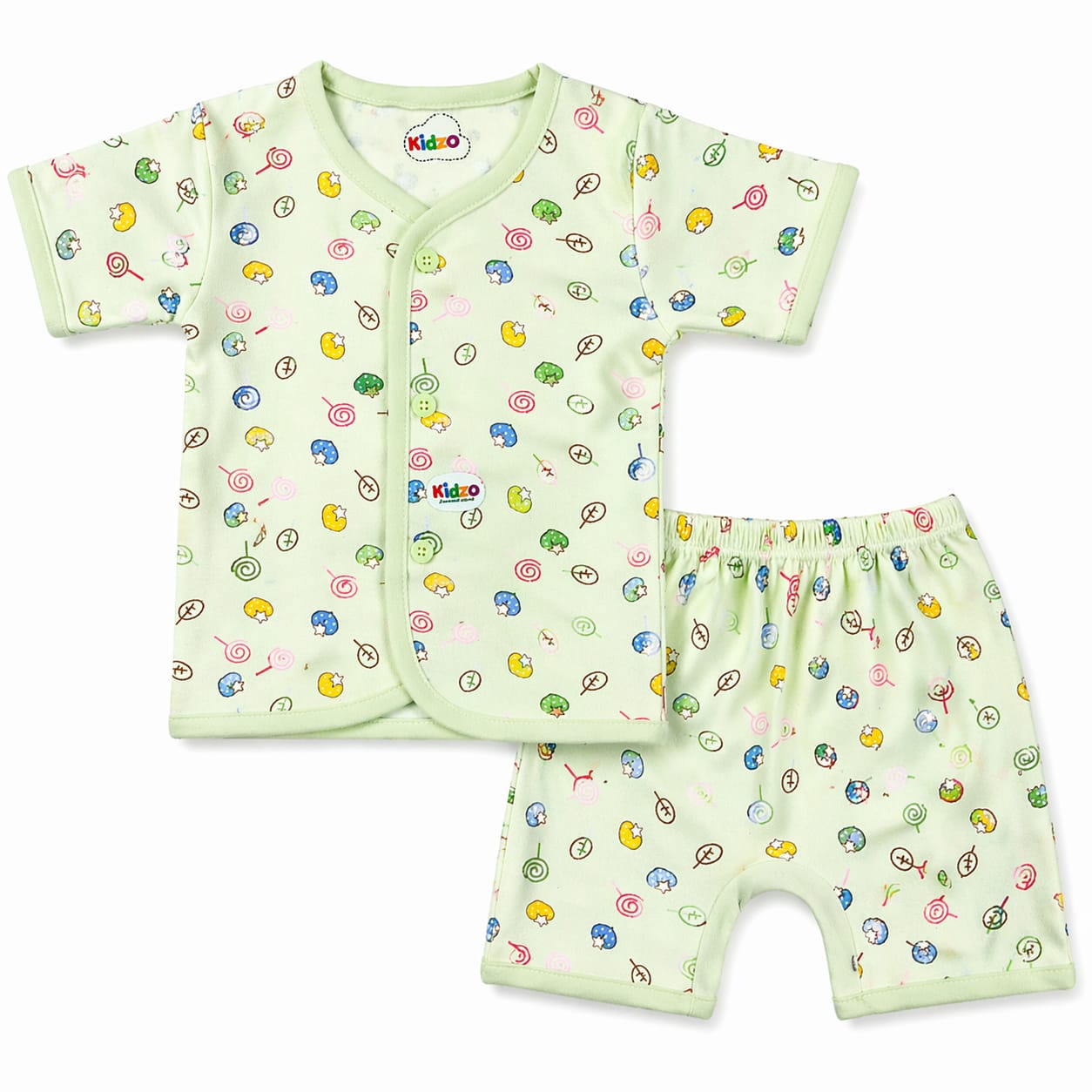 Jhabla & Shorts Set - Candies Design - Green
