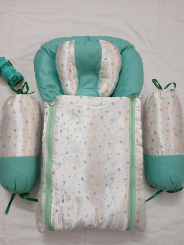 5-Piece Baby Nest Set with Bolster Pillows & Head Support