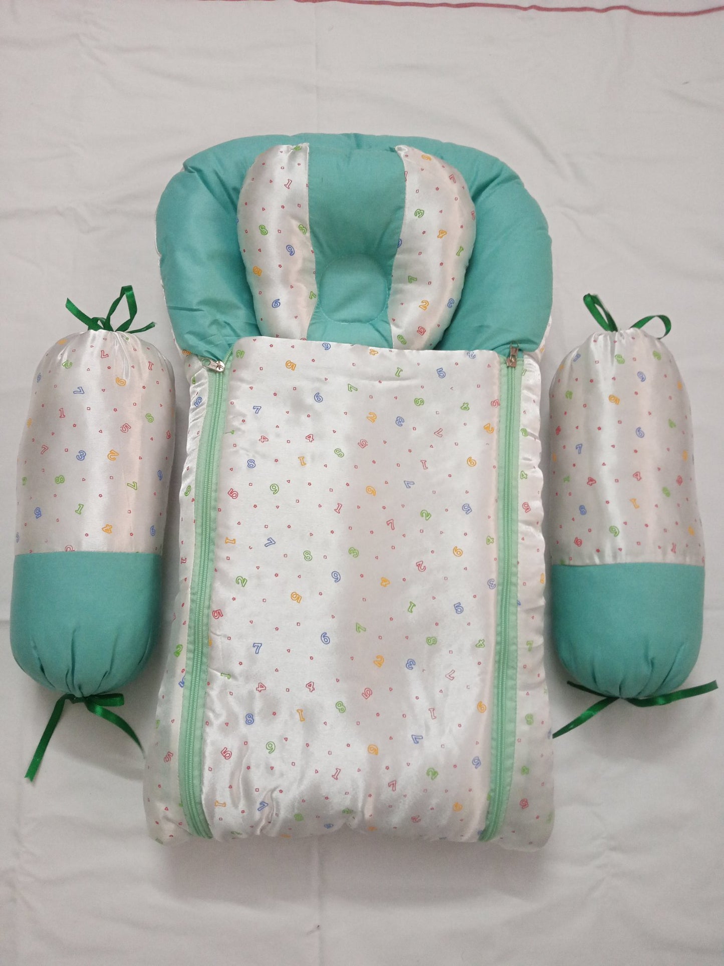 5-Piece Baby Nest Set with Bolster Pillows & Head Support