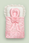 Pink Satin Baby Carry Nest with Bow & Lace