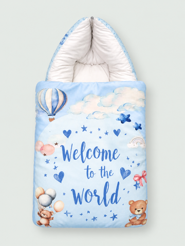 "Welcome to the World" Baby Nest Sleeping Bag & Pillow Gift Set