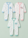 Pack of 3 Baby Rompers for Newborn | Blue, Pink & Mint Green