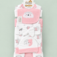 10 Pcs Winter Newborn Baby Starter Set – Pink & White Colour
