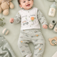 New Born 2-Piece Dress – White & Light Grey “Let’s Go Surfing” Design