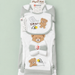 Newborn Baby Boys 10 Pcs Winter Starter Set – White with Grey Teddy Bear  Design