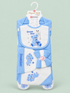 10 Pcs Newborn Baby Winter Starter Set – Sky Blue & White Dream Bear Design