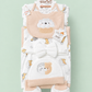 10 Pcs Winter Newborn Baby Starter Set – Soft Peach & White Colour
