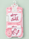 12 Pcs Winter Baby Starter Set | Baby Pink & White Welcome to the World