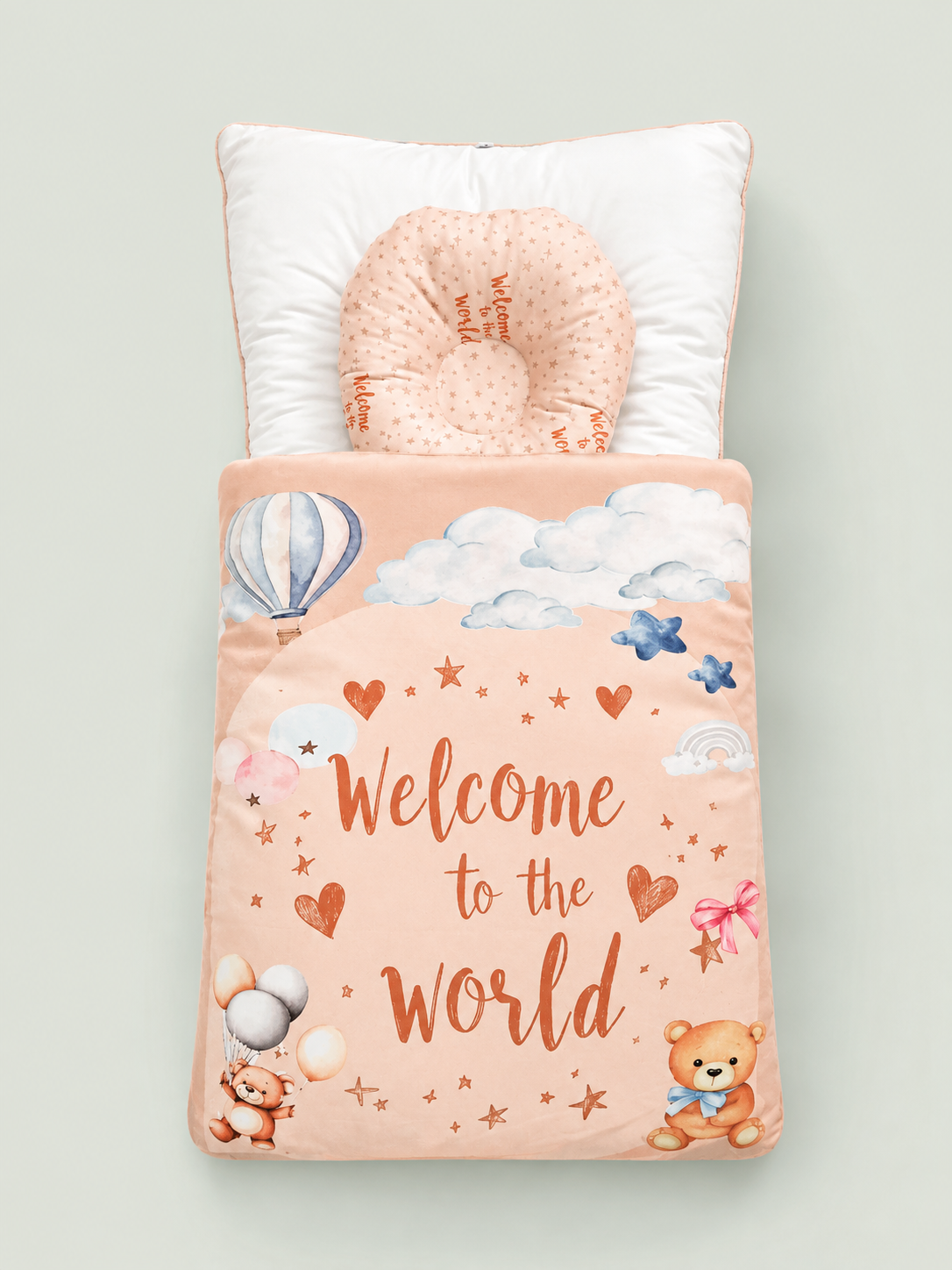 Peach Welcome to the World Baby Carry Nest for Newborns