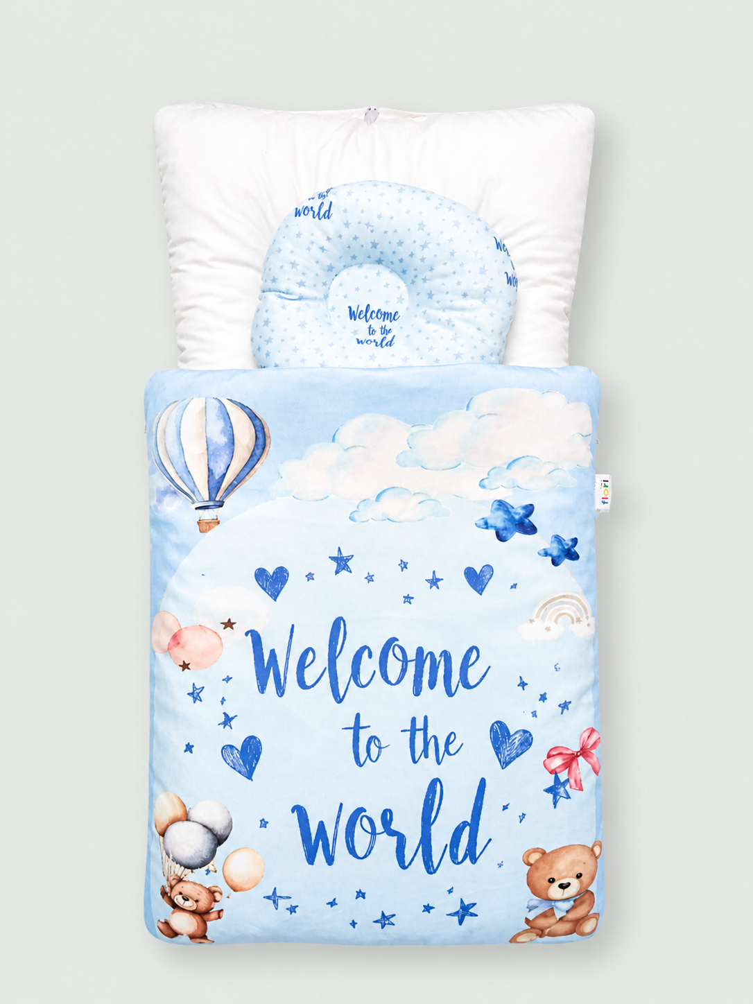"Welcome to the World" Baby Nest Sleeping Bag & Pillow Gift Set