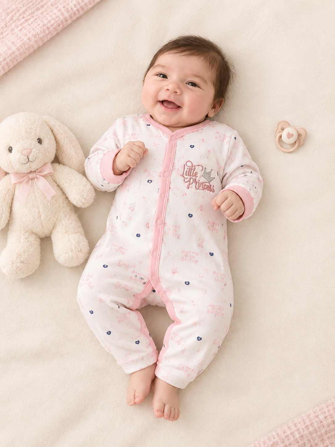 Pack of 3 Baby Rompers for Newborn | Blue, Pink & Mint Green