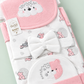 10 Pcs Winter Newborn Baby Starter Set – Pink & White Colour