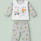New Born 2-Piece Dress – White & Light Grey “Let’s Go Surfing” Design
