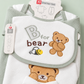 Newborn Baby Boys 10 Pcs Winter Starter Set – White with Grey Teddy Bear  Design