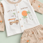Baby Boys 2-Piece Let's Go Surfing Printed Suit – White & Peach