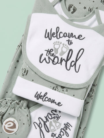 12 Pcs Winter Baby Starter Set | Grey Welcome to the World