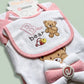 10 Pcs Winter Newborn Starter Set – Pink Teddy Bear Design