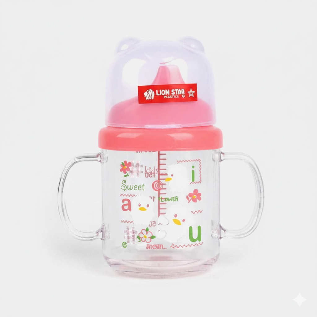 Baby Feeding Bottle - Alphabets Design - Pink