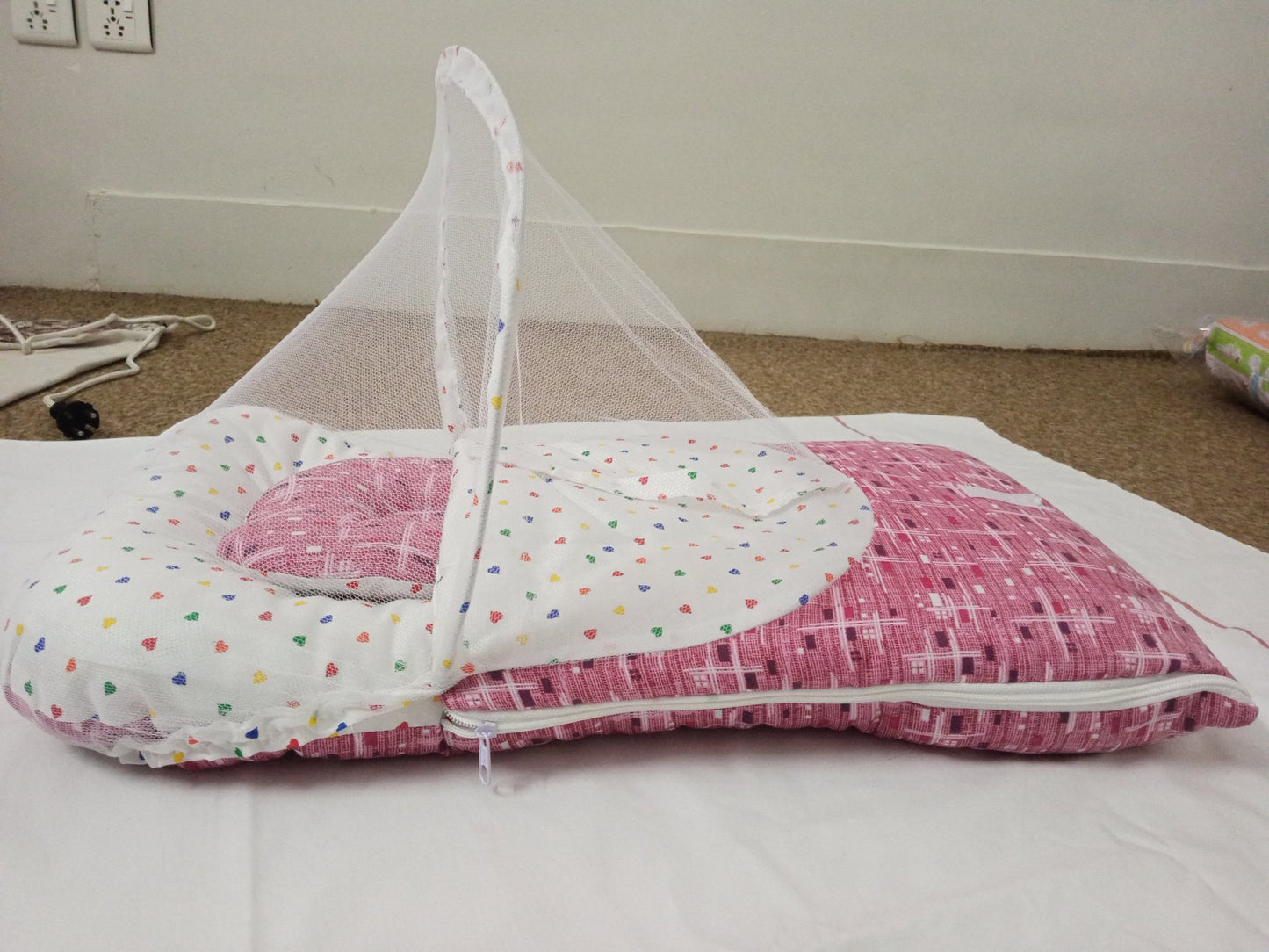 Luxury Quilted Baby Sleeping Bag with Satin Bow & Lace | Floral Design