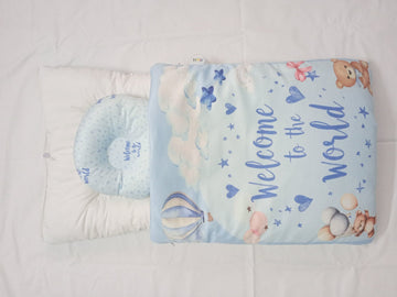 "Welcome to the World" Baby Nest Sleeping Bag & Pillow Gift Set