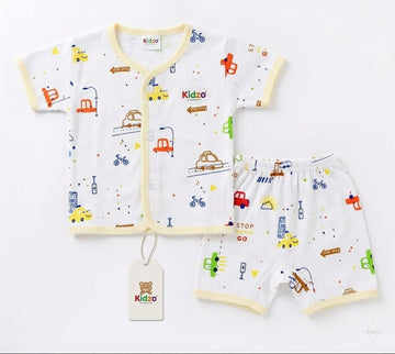 Jhabla & Shorts Set - Transportation Design - Yellow