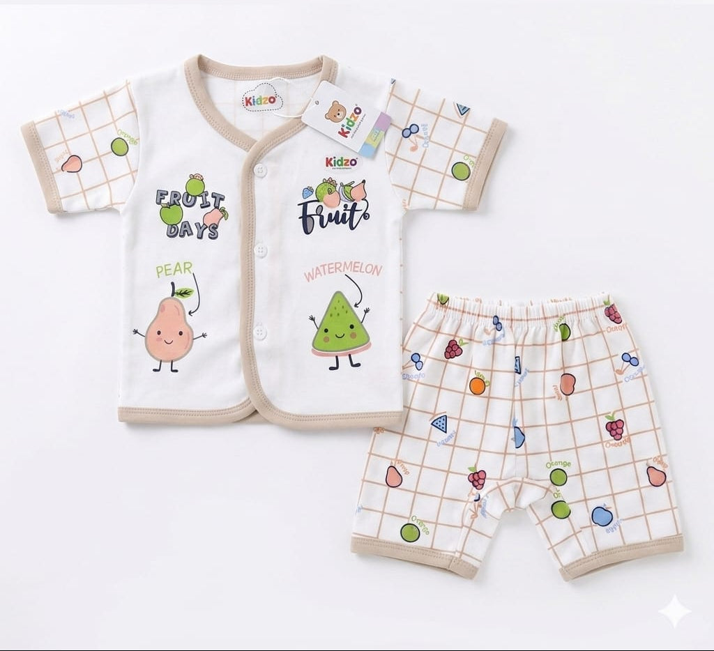 Jhabla & Shorts Set - Friends Design - Brown